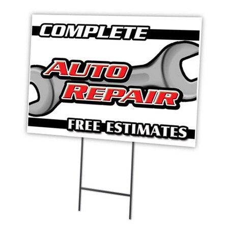 Signmission Complete Auto Repair Fr Yard & Stake outdoor plastic coroplast window, 1216 Complete Auto Repair Fr C-1216 Complete Auto Repair Fr